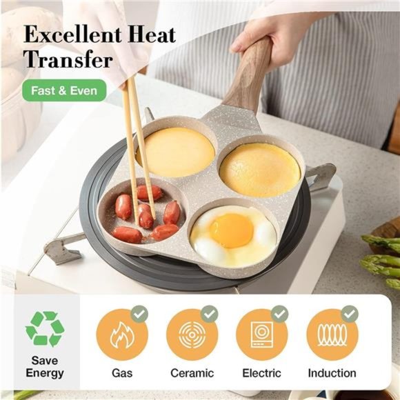 NEW With Tags Egg & Omelette Pan, Nonstick Egg Frying, Pancake, Granite Cookware - Picture 7 of 12